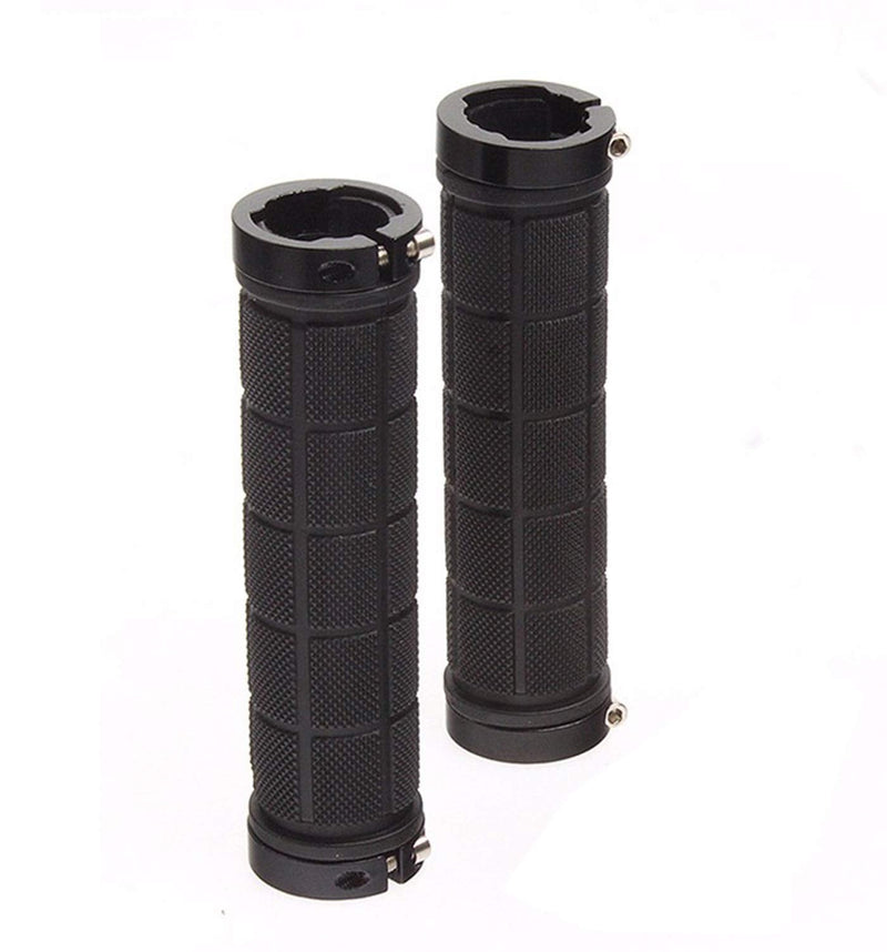 Platt Bike Handlebar Grips Rubber Comfortable Bicycle Handle Grip for MTB/BMX with Plastic End Caps black - BeesActive Australia