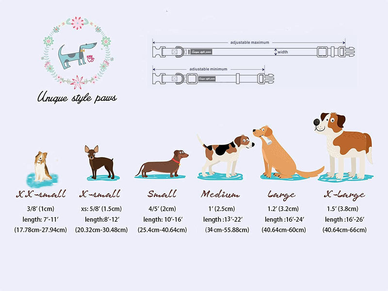 Unique Style Paws Flower Dog Collar, Adjustable Dog Collar with Flower, Durable Pet Collar for Female or Male Small Medium Large Dogs S Christmas Grid - BeesActive Australia
