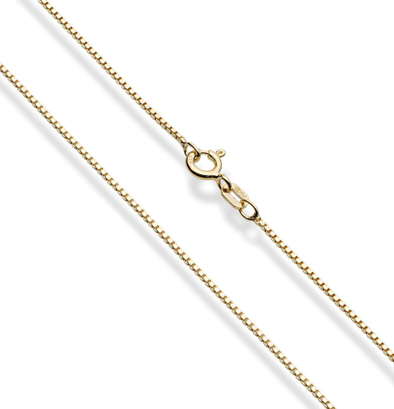 Miabella Solid 18K Gold Over 925 Sterling Silver Italian 1mm Box Chain Necklace for Women Men, Made in Italy Length 26 Inches - BeesActive Australia