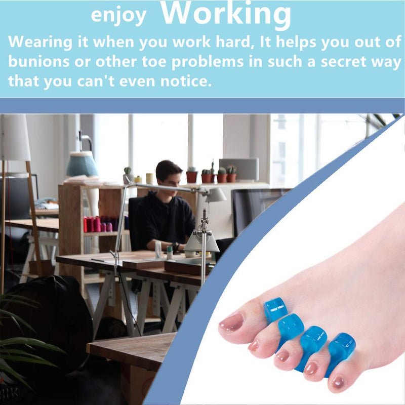 ZaxSota Toe Separators Pedicure, toe spacers for Nail Polish, Toenail Dividers to relieve orthopedic bunion, Repeatable Washable Toe Separators 2 Pairs Blue - BeesActive Australia