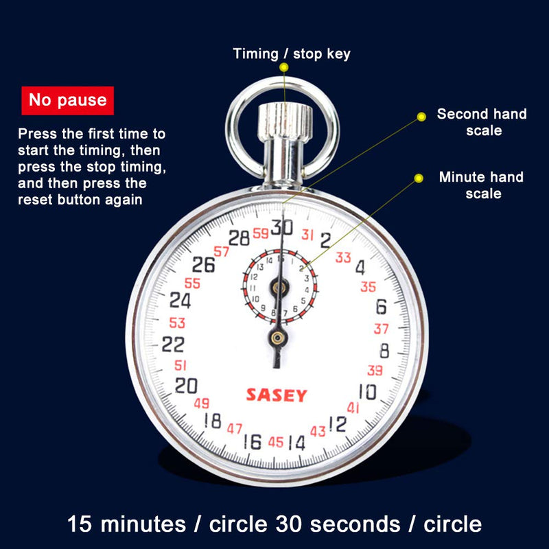 Mechanical Stop Watch, Digital Sports Stopwatch Timer, SXJ504 Sports Stopwatch Timer with Storage Box for Sports Referee Count Timer, Handheld Sports Chronograph for Sports Coaches Fitness Silver - BeesActive Australia
