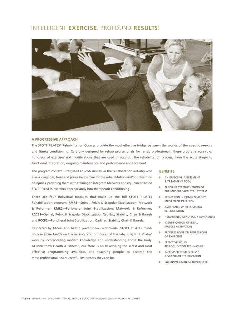 STOTT PILATES Rehab Manual - RMR1 Support Material - BeesActive Australia