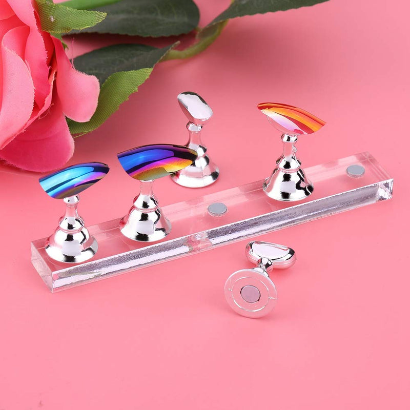 Flexible Acrylic Nail Art Practicing Set, Magnetic Nail Tips Holder, Professional for Salon for Home - BeesActive Australia