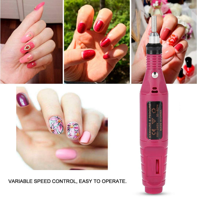 Electric Nail Drill Set, Professional Electric Nail Drill Pen File Kit, Manicure Pedicure Shape Machine, Nail Polisher Remover Grinding Sanding File, Home Salon Use - BeesActive Australia
