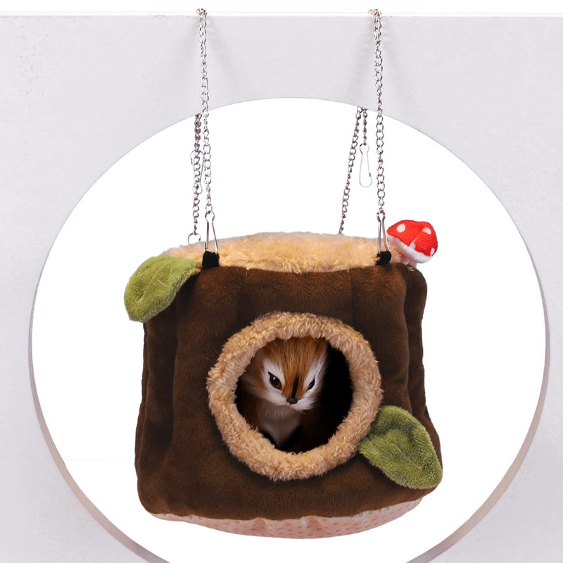 LeerKing Guinea Pig Bed, Cozy Hamster Guinea Pig Hideout House Cage Stuff Accessories for Rat, Bearded Dragon, Chinchilla, Ferett, Hedgehod, Rabbit Large Brown - BeesActive Australia