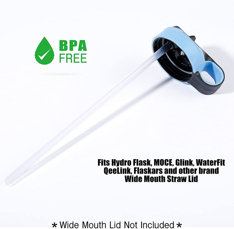 [6-Pack]Greant Replacement Straws Compatible with Hydro Flask Wide Mouth Bottle Straw Lid with Straw Brush, BPA Free (Fit Hydroflask Bottles) - BeesActive Australia