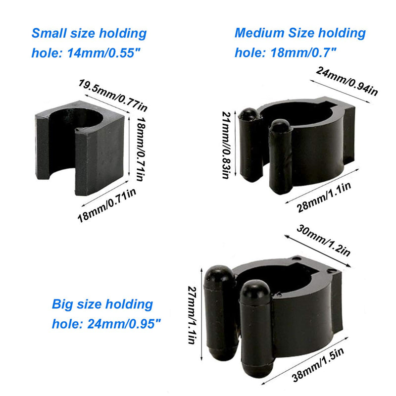 YXCX 15 Pcs Billiards Snooker Clip Billiards Snooker Cue Locating Clip Holder,Fishing Rod Clips Billiards Cue Clips Pool Cue Holder(5Pcs Big Size,5Pcs Medium Size,5Pcs Small Size) - BeesActive Australia