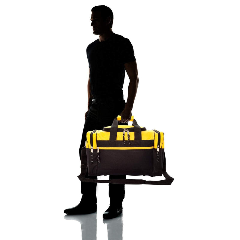 DALIX 17" Blank Duffle Bag Duffel Bag Travel Size Sports Durable Gym Bag Gold - BeesActive Australia