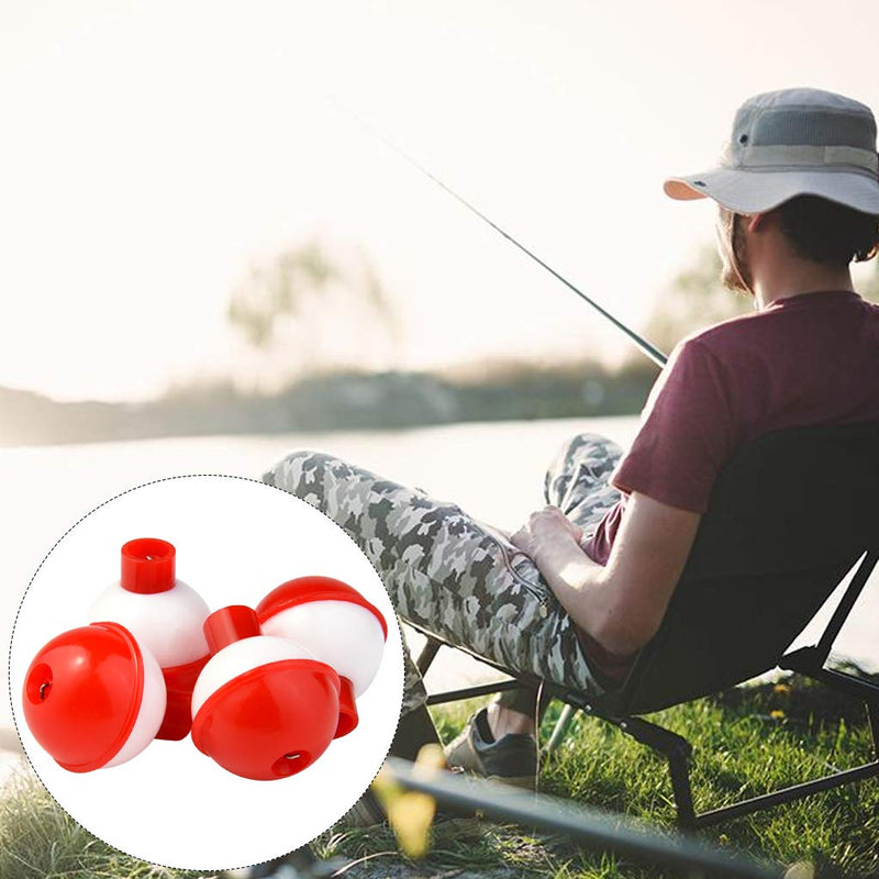 Bskifnn 50 PCS Round Fishing Bobbers 1 Inch Float Bobbers Push Button - Red and White ABS Material - BeesActive Australia