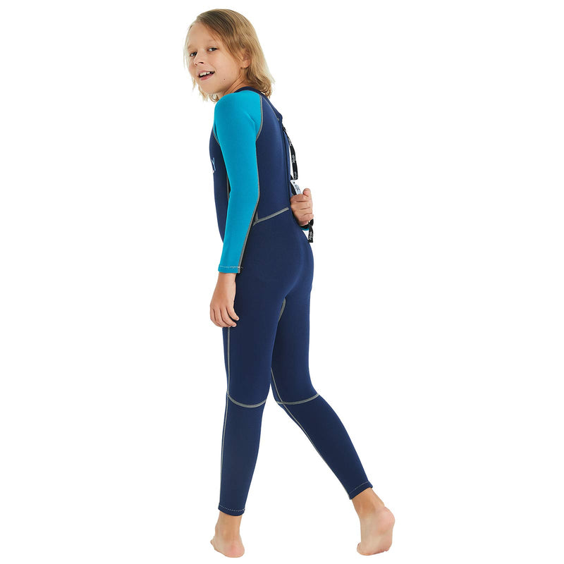 NATYFLY Kids Wetsuit, 2mm Neoprene Thermal Swimsuit, Full Wetsuit for Girls Boys and Toddler, Long Sleeve Kids Wet Suits for Swimming Blue-2MM-Long Sleeve XS-For Height 32”-37” - BeesActive Australia