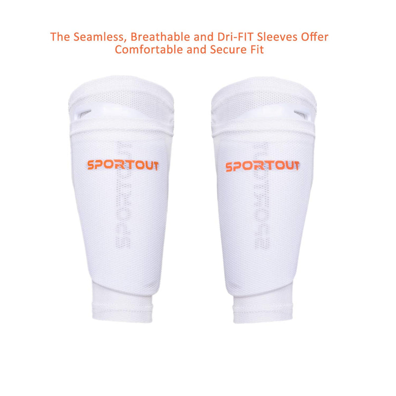 Sportout Adult Youth Kids Soccer Shin Guards,Comprehensive Protection for Your Leg, with Cushioned Ankle Protection to Prevent Injuries White X-Large - BeesActive Australia
