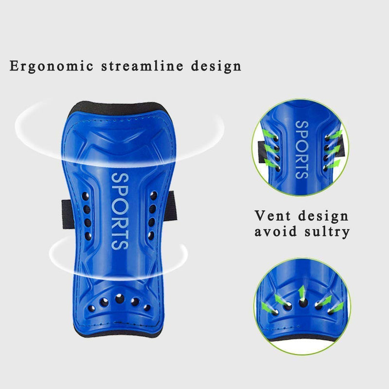 Geekism Sport Soccer Shin Guards Youth - 2 Pair 3 Sizes Shin Pads Child Calf Protective Gear 3-15 Years Old Girls Boys Toddler Kids Teenagers 1 Pack Blue + 1 Pack Black Shin Guards S 3'3 - 3'10 Tall - BeesActive Australia