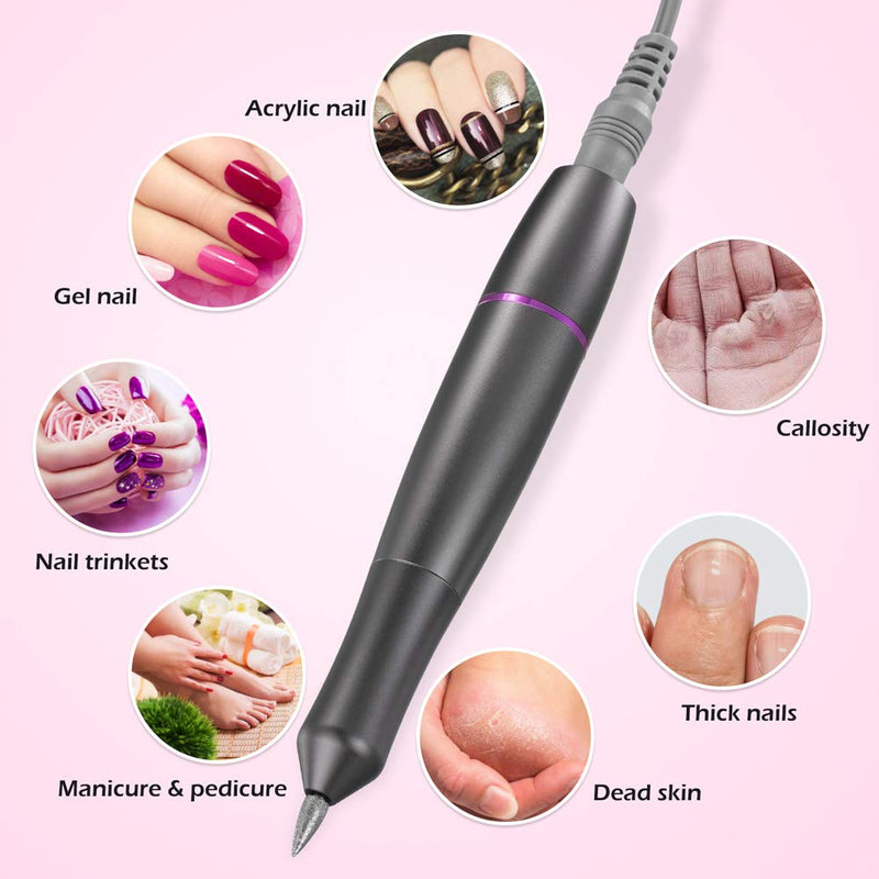 Electric Nail Drill, 30000RPM Professional Nail Drills for Acrylic Nails, Portable & Rechargeable Nail File Drill Kit for Shaping, Buffing, Removing Acrylic & Gel Nails Pedicure Manicure Tools - BeesActive Australia