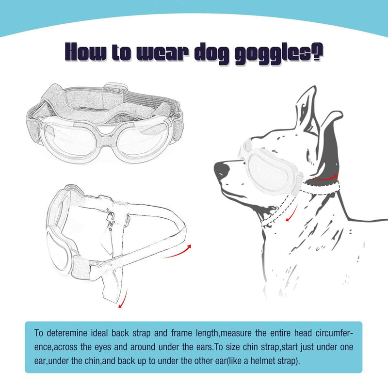 PETLESO Small Dog Goggles for Small Breed- Small Doggie Sunglasses Eye Protection Goggles for Small Dogs, Polar Red - BeesActive Australia