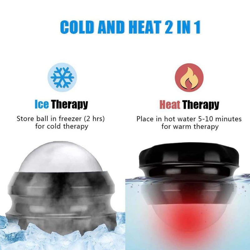 Stainless Steel Massage Roller Ball, Cryotherapy, Heat Therapy & Aromatherapy Manual Massager Roller Ball, Deep Tissue Massage. (Black) Black - BeesActive Australia