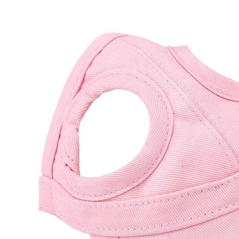 Fditt Pet Dog Cat Baseball Outdoor Cap Sunbonnet Adjustable Stripe Summer Travel Sport Hat (Pink L) - BeesActive Australia