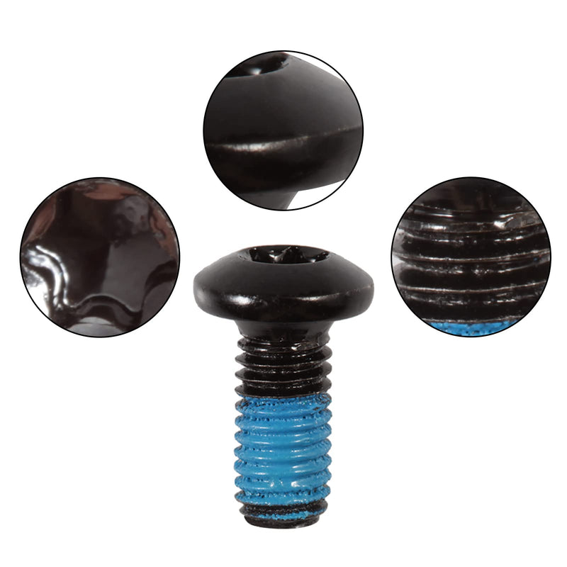 SPEEDWOX 12 Pcs Bicycle Rotor Screws, Disc Brake Rotor Bolts M5x10mm, MTB Rotor Bolts with T25 Star Wrench for Road Bike Mountain Bike Black - BeesActive Australia