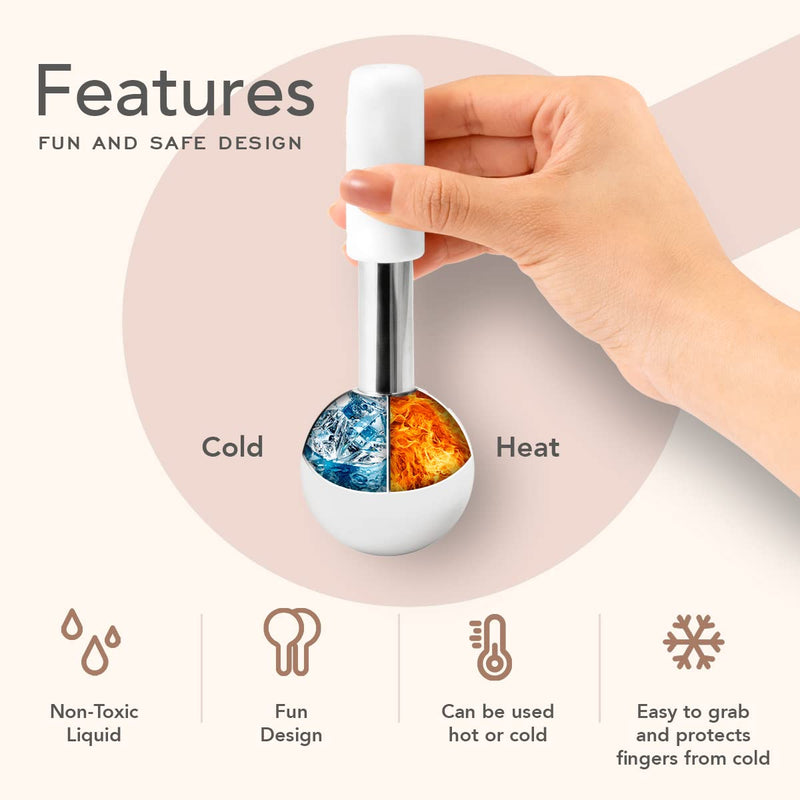 Hana Emi Ice Globes for Face and Eyes - Face Ice Roller - Steel Cryo Globes - Rejuvanate Skin - Ice Face Roller - Face Massager for Muscle Pain - Set of 2 Unbreakable Globes Metal Globes - BeesActive Australia