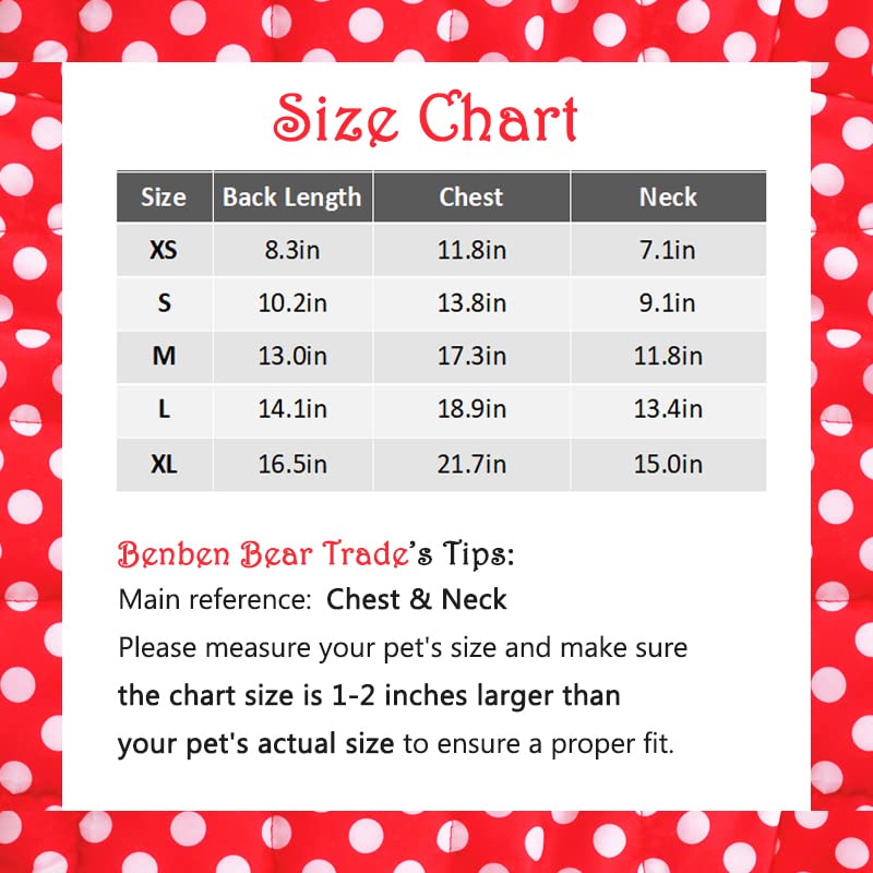 Pet Coat, Dog Winter Warm Coat with Zipper Leash Hook Cold Weather Jacket for Puppy Small Dog XS--Back Length:21cm Red - BeesActive Australia