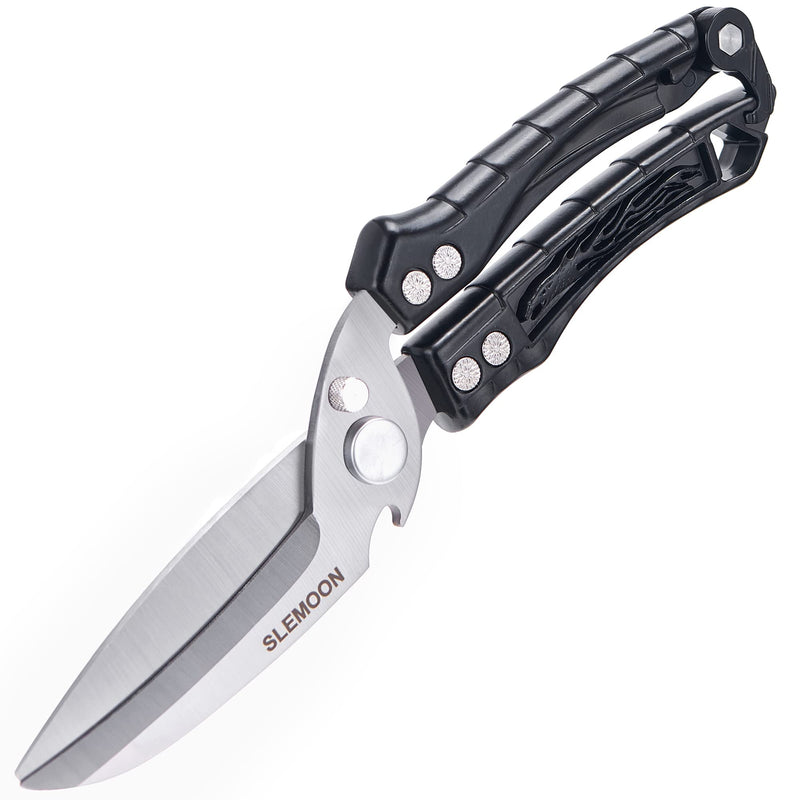 SLEMOON Kitchen Shears Heavy Duty Poultry Shears Meat Cutting Dishwasher Safe and Stainless Food Kitchen Scissors for Chicken Turkey Thanksgiving,Black2 Z-black - BeesActive Australia