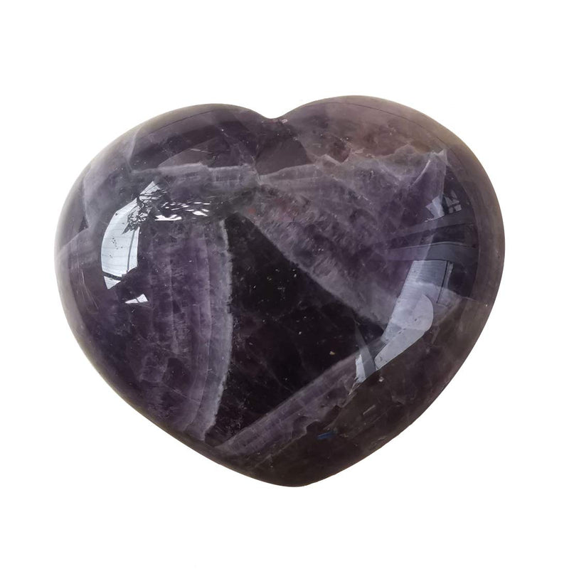 Lovionus89 Natural Amethyst Heart Love Palm Pocket Stone Healing Chakra Worry Stone(1.8 Inch) 45mm*40mm*25 - BeesActive Australia
