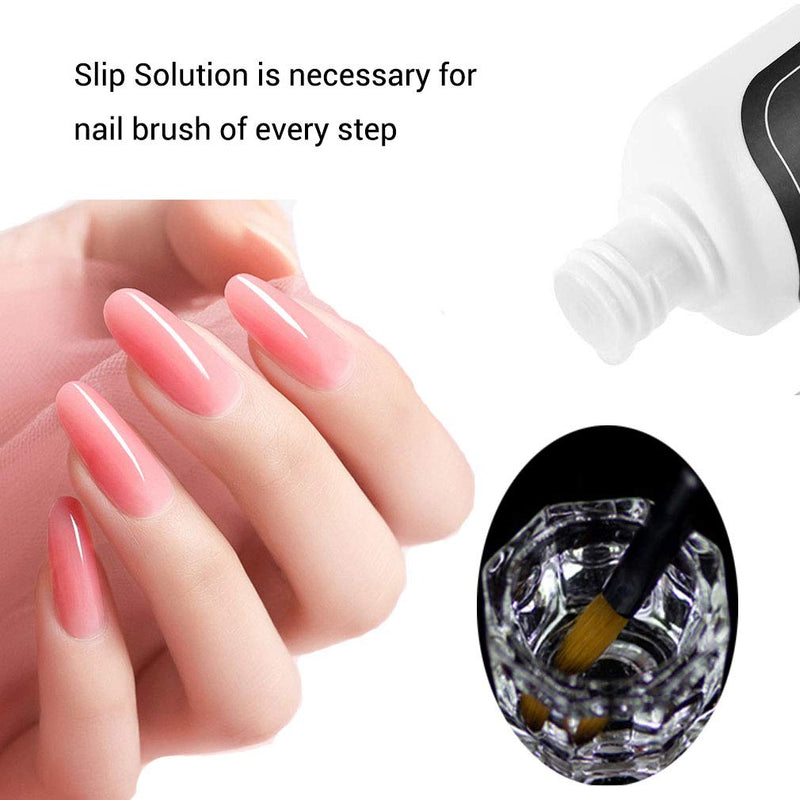 Greeza Slip Solution Polygel, Extension Nail Polygel Slip Solution, Anti-stick Nail Liquid Slip Solution for Poly Gel, Contains Brush + Crystal Cup for Nail Builder Gel Nail DIY - 45ml - BeesActive Australia