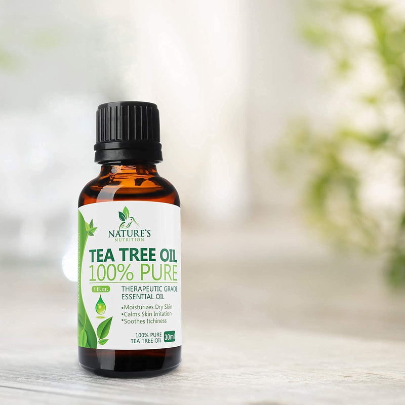 Tea Tree Essential Oil - 100% Pure and Natural - Premium Therapeutic Grade Melaleuca Alternifolia Tea Tree Oils - Made in USA - for Hair, Face, Skin, Acne, Scalp, Toenail & Aromatherapy - 1 oz - BeesActive Australia