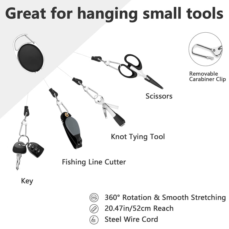 SANLIKE Fly Fishing Tool Combo Quick Knot Tying Tool Fishing Nipper Line Cutter Hook Remover with Retractors - BeesActive Australia