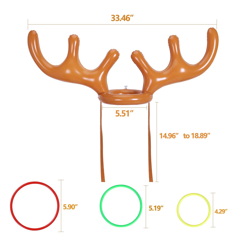 [AUSTRALIA] - Max Fun Christmas Party Game Antler Ring Toss Game Inflatable Reindeer Antler Ring Toss Game for Christmas Party Christmas Antler Ring Toss Game 