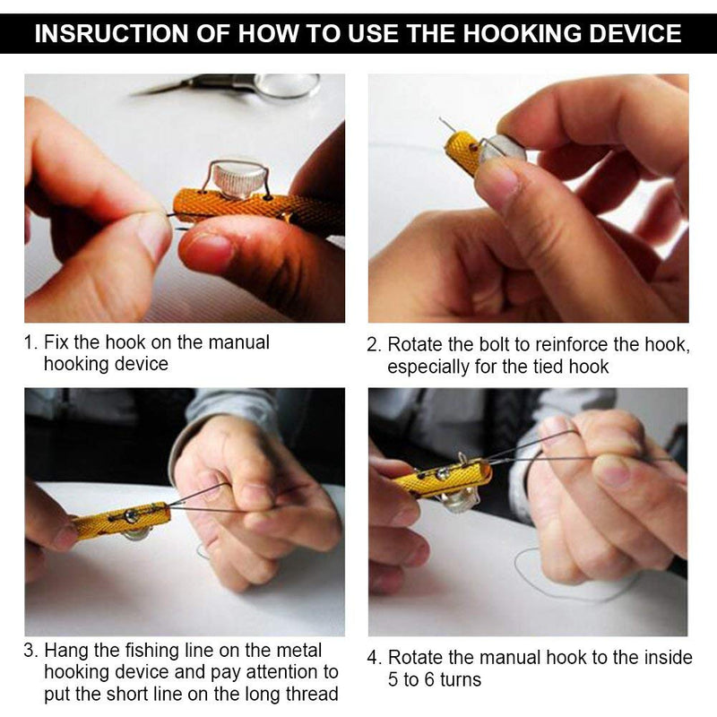 Yosoo Aluminum Alloy Fishing Hook Fishing Line Tool Manual Knot Tying Tool Sub-line Knot-Tying Tool Fish Tool Hook Tie Device Strand Knotter - BeesActive Australia
