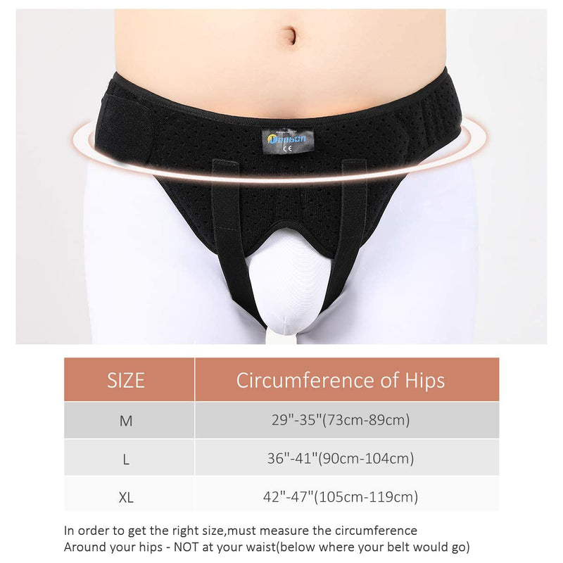 Tenbon Hernia Belt for Men and Women Flexible Adjustable Hernia Belt Hernia Support Pain Relief with 2 Removable Compression Pads (M) - BeesActive Australia