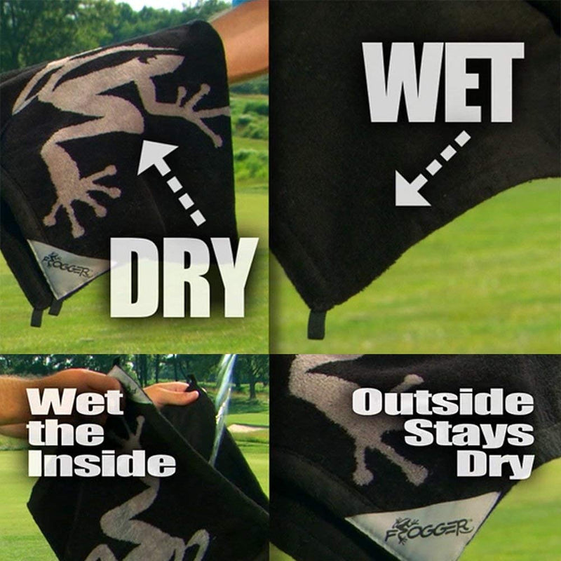 Frogger Golf Wet and Dry Amphibian Golf Towel Black/Gray - BeesActive Australia