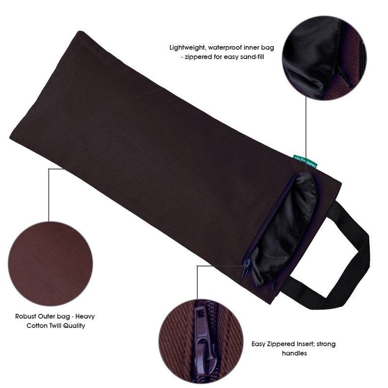HealthAndYoga(TM) Yoga Sand Bags - Double Bag with Inner Waterproof Bag - Prop for Adding Weight and Support (Black) Black - BeesActive Australia