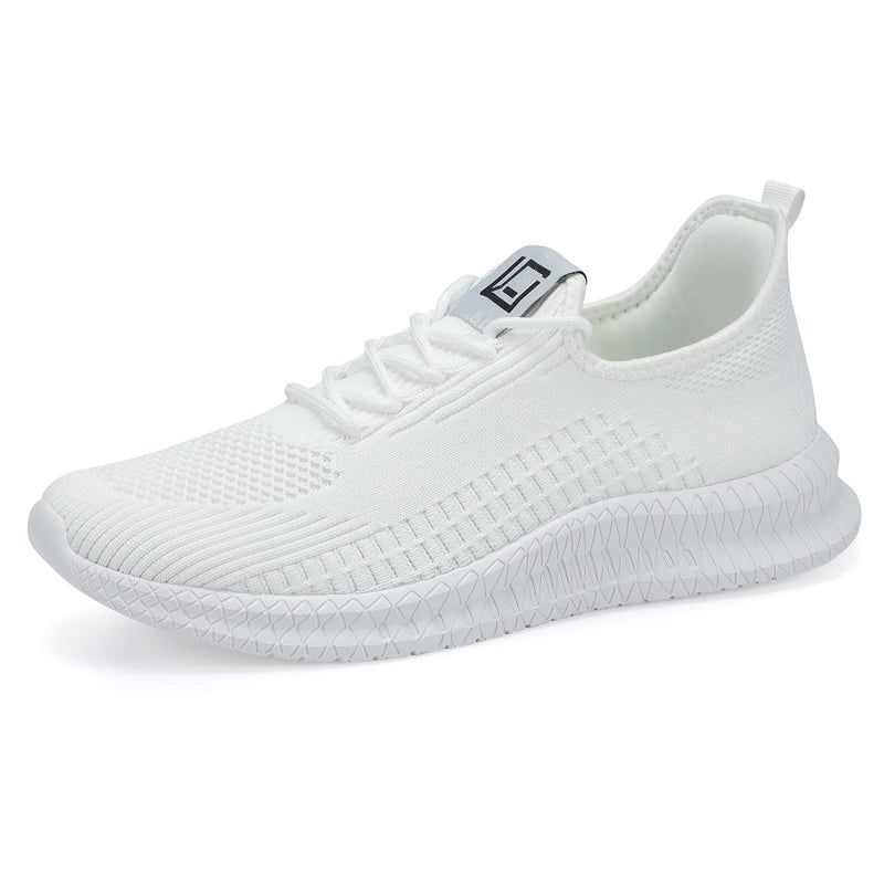 LCGJR Men's Running Shoes Ultra Lightweight Breathable Comfortable Walking Shoes Casual Fashion Sneakers Mesh Workout Shoes 7 White - BeesActive Australia