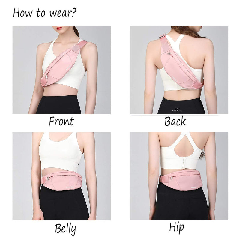 Small Fanny Pack Plus Size Waist, Waist Bag Fanny Packs for Women Men Waterproof with Headphone Jack, Lightweight Belt Bag for Travel Sports Running Hiking Walking,Pink pink - BeesActive Australia
