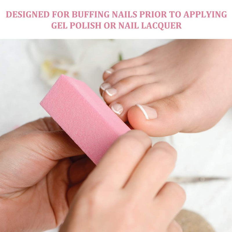 ForPro Pink Three-Sided Pedicure Block - 100/180 Grit - Three-Sided Pedicure Nail Buffer - 3.5” L x 1” W x 1.25” H – 15-Count - BeesActive Australia