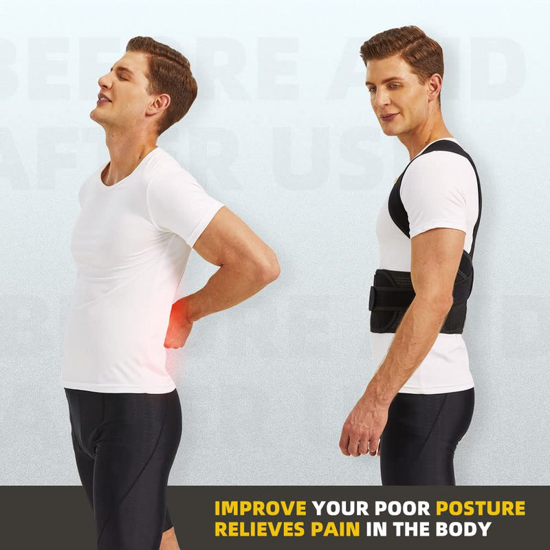 Upgraded Back Brace Posture Corrector for Women and Men - Relief for Neck, Back,and Shoulder Pain - Full Adjustable and Breathable Posture Back Brace - Improve Back Posture and Provide Lumbar Support Medium - BeesActive Australia