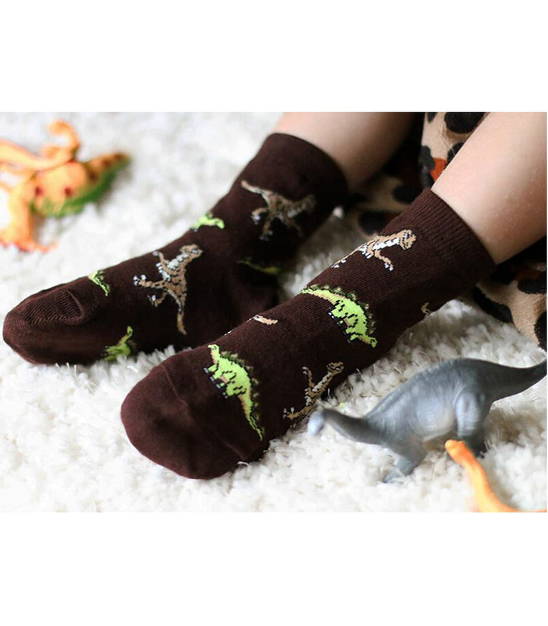 Jefferies Socks Little Boys' 3-7 Dino Triple Treat Socks (Pack of 3) X-Small Pine - BeesActive Australia