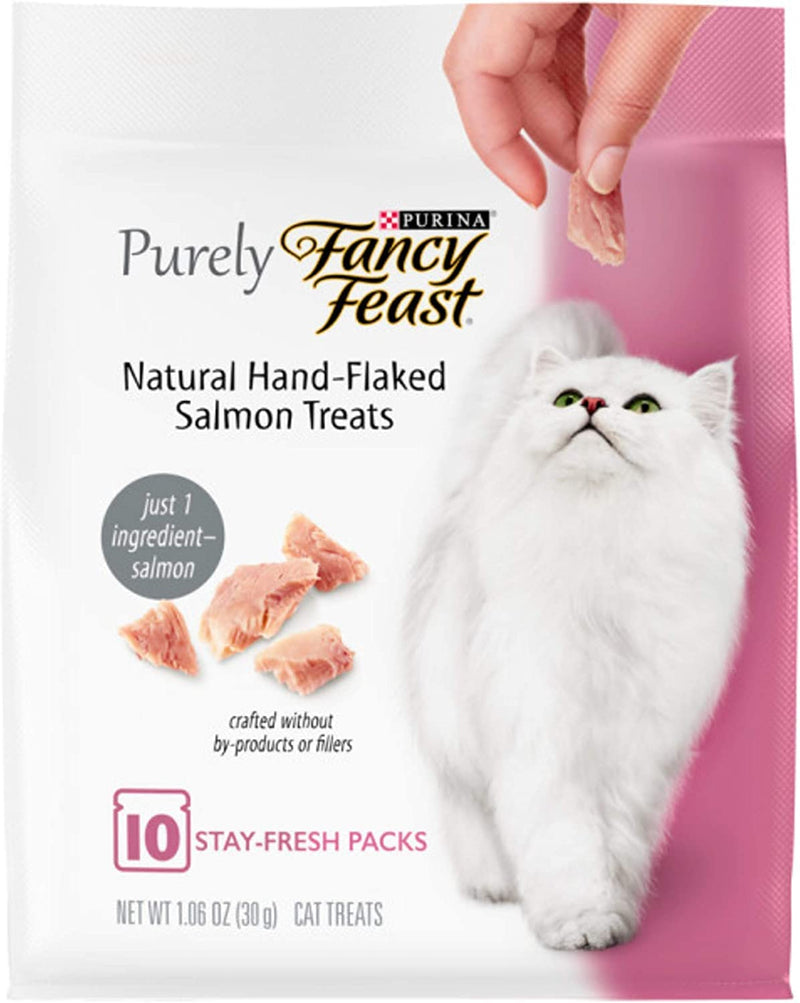 Aurora Pet Cat Treats Bundle Pack (6) Fancy Feast Purely Natural Variety (3 Salmon, 3 Tuna) with (1) Aurora Pet Catnip Toy (Assorted) - BeesActive Australia
