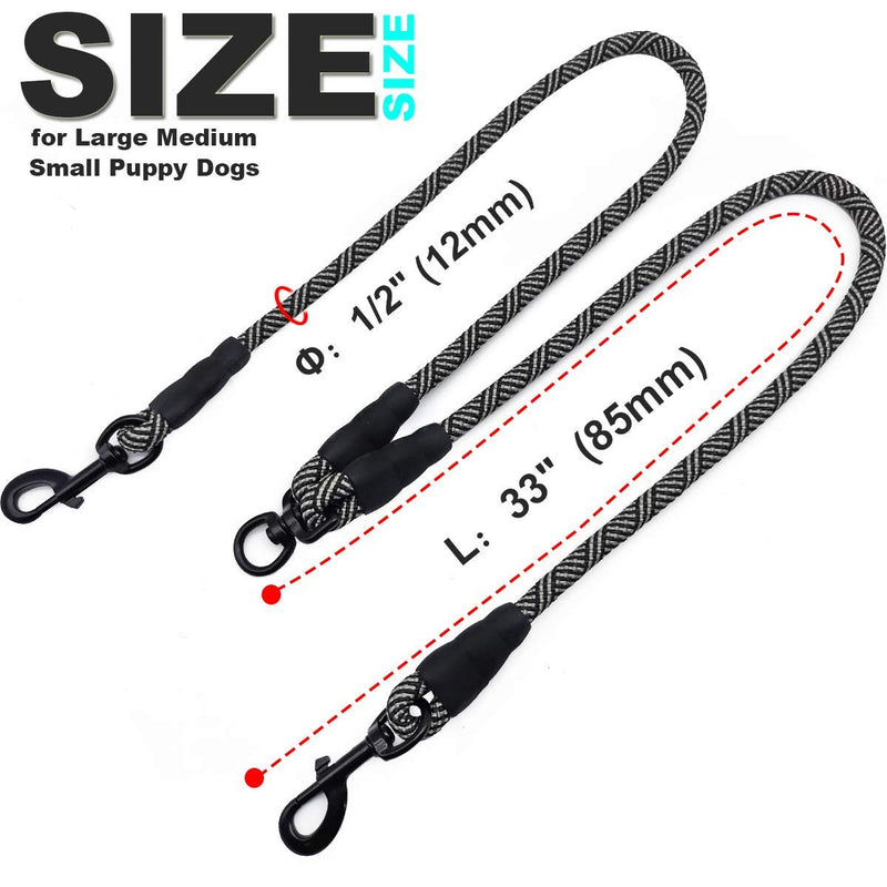 Mycicy Double Dog Leash Coupler+18inch Short Rope Dog Leash - BeesActive Australia