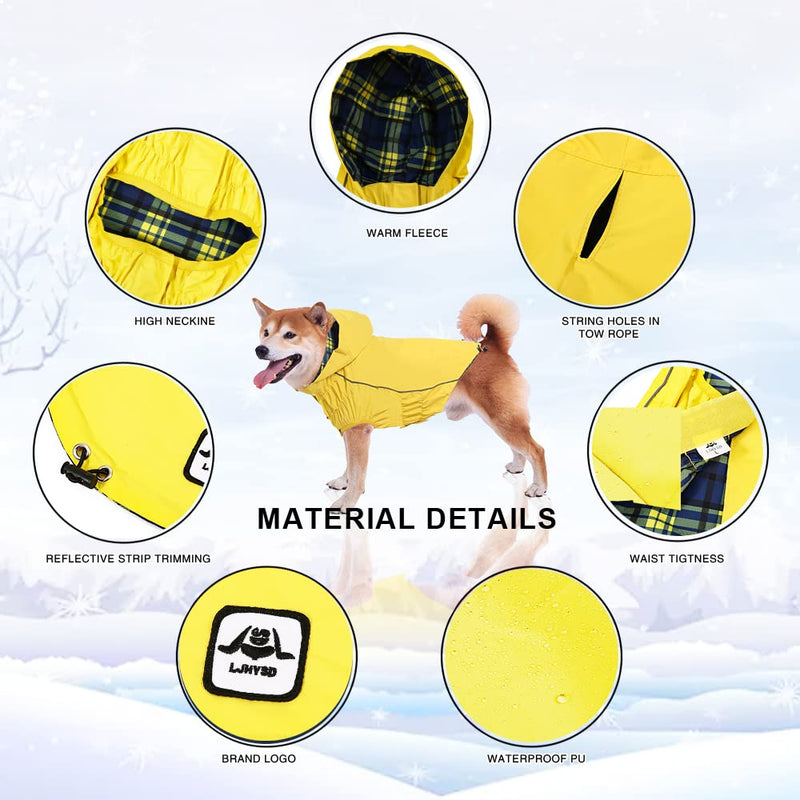 Waterproof Raincoat, Waterproof Dog Raincoat with Reflective Strip, Dog Zip Raincoat with Reflective Buttons, Waterproof Dog Raincoat Jacket for Size XS to XXXL Available Yellow Red Navy Blue - BeesActive Australia