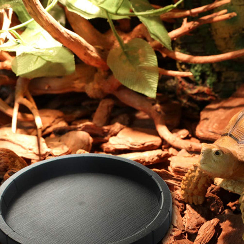 POPETPOP Reptile Feeder, Terraium Bowl Reptile Shallow Dish Plastic for Food and Water Feeding Dish for Snake Lizard Gecko Bearded Dragon Turtle 2Pcs - BeesActive Australia