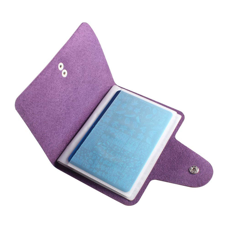 Finger Angel Image Stamper Plate Collection Nail Art Stamp Plate Stamping Plates Cases Stamp Nail Template Organzier For Large Size Nail Art Plates Purple - BeesActive Australia
