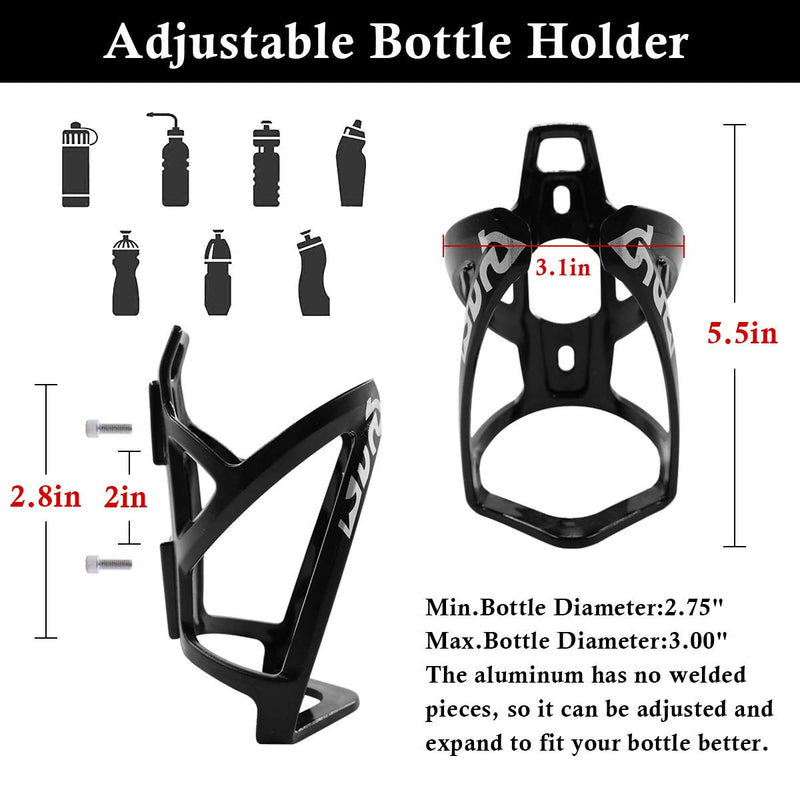 2-Pack Bike Water Bottle Cage Bicycle Water Bottle Holder Lightweight & Strong Bicyle Mount for Road & Mountain Bikes with Screws Spanner 2-PACK(Black) - BeesActive Australia