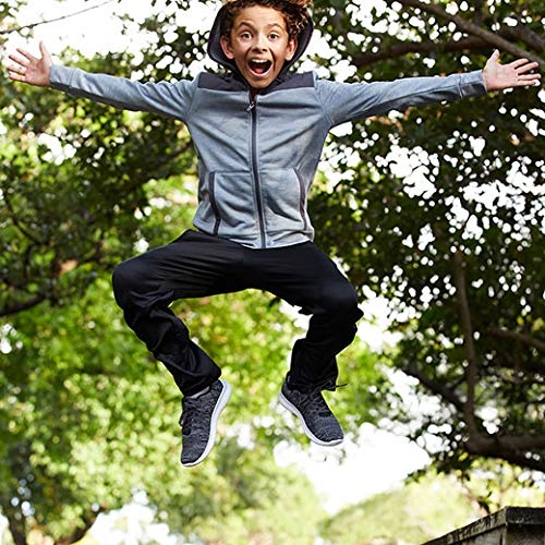 C9 Champion Boys' Tech Terry Woven Pieced Full Zlip Jacket Large Ebony Heather/Ebony - BeesActive Australia