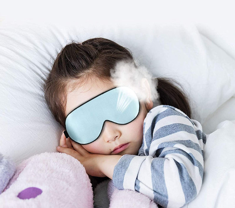 Natural Silk Kids Sleep Mask Eye Mask for Kids with Adjustable Strap Breathable & Soft Eye Shade for Sleeping Blocking Lights (2 Pack) - BeesActive Australia