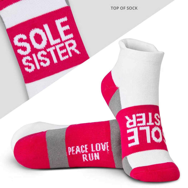[AUSTRALIA] - Inspirational Athletic Running Socks | Women's Woven Low Cut | Inspirational Slogans | Over 25 Styles Sole Sister (Fuchsia) 