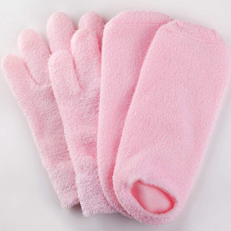 Lurrose 2 Pairs Spa Gloves Beauty Infused Gel Moisturizing Essential Oil Softening Gloves Socks Cracked Hands - BeesActive Australia