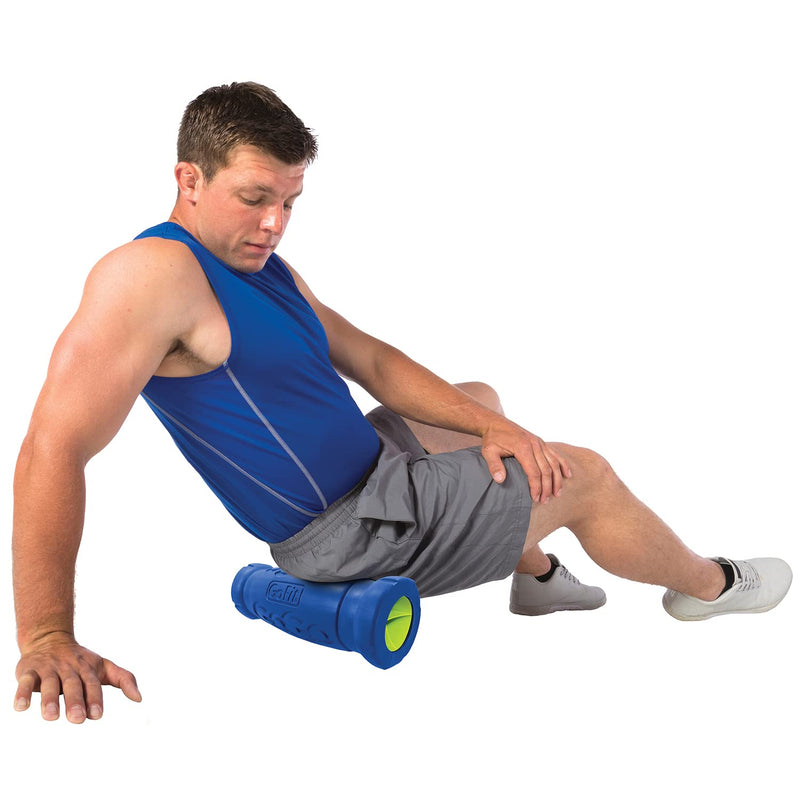 GoFit GF-BRL12 12-Inch Go-Size Barrel Roller with Massage Ball,Blue - BeesActive Australia