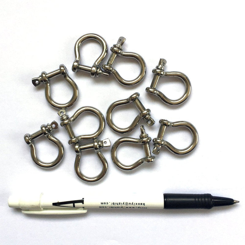 Stainless Steel Bow Shackle, 4mm, Silver Color,for Paracord Jewelry, Marine Tackle-10 Pieces - BeesActive Australia